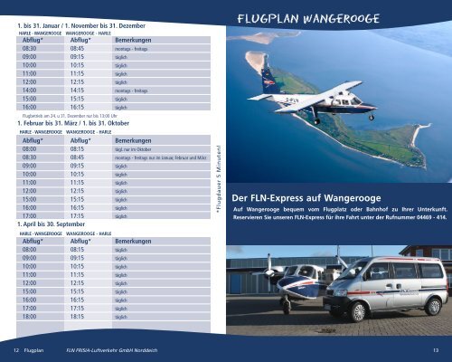 FLUGPLAN DIE INSELFLIEGER - FLN - Norddeich