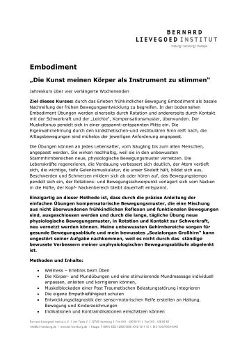 Curriculum Embodiment - Bernard Lievegoed Institut eV