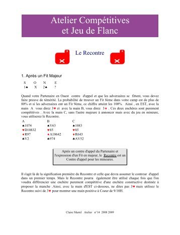 Atelier CompÃ©titives et Jeu de Flanc - Claire Bridge