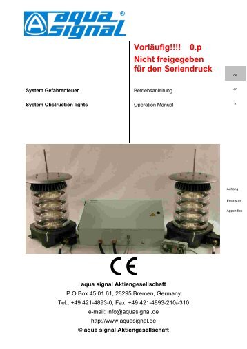 Vorläufig!!!! 0.p Nicht freigegeben für den Seriendruck - aqua signal