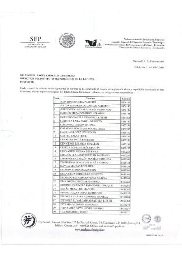 Lista de Titulos Recibidos de licenciatura y posgrado