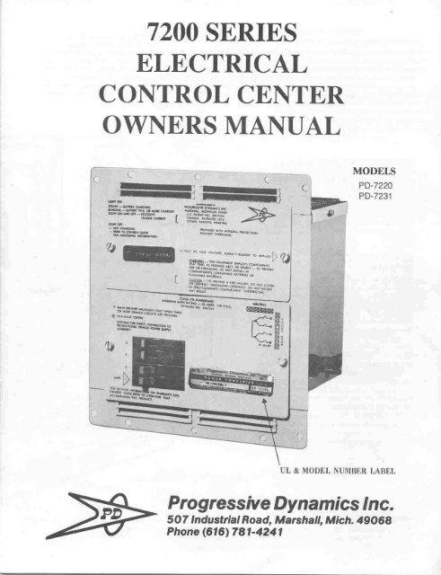 PD7220 and PD7231 - Progressive Dynamics, Inc.