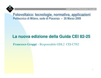 nuova edizione della Guida CEI 82-25 - Sunsim.it