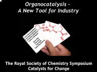 Organocatalysis – A New Tool for Industry - Chemspec Events