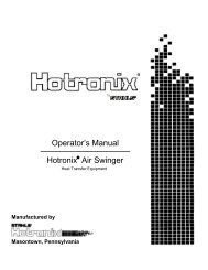 Operator's Manual Hotronix Air Swinger - Coastal Business Supplies
