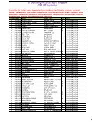 List of Application Forms/Attendance Slip not received at centre