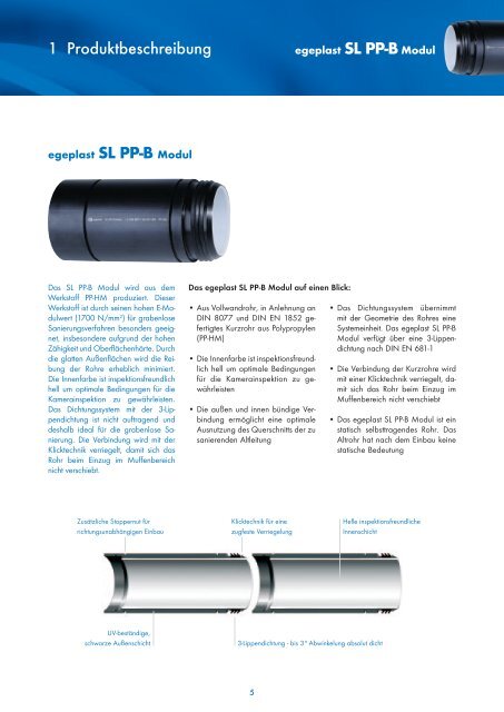 egeplast SL PP-B Modul Drucklose R ohrsysteme