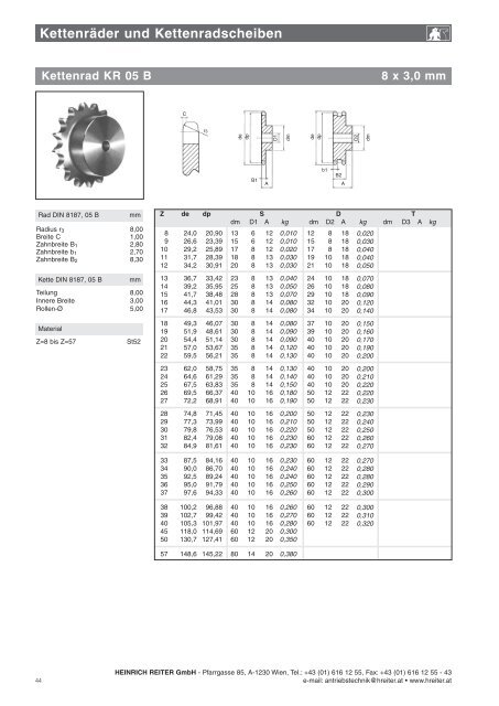 HEINRICH REITER GmbH - Pfarrgasse 85, A-1230 Wien, Tel.: +43 ...