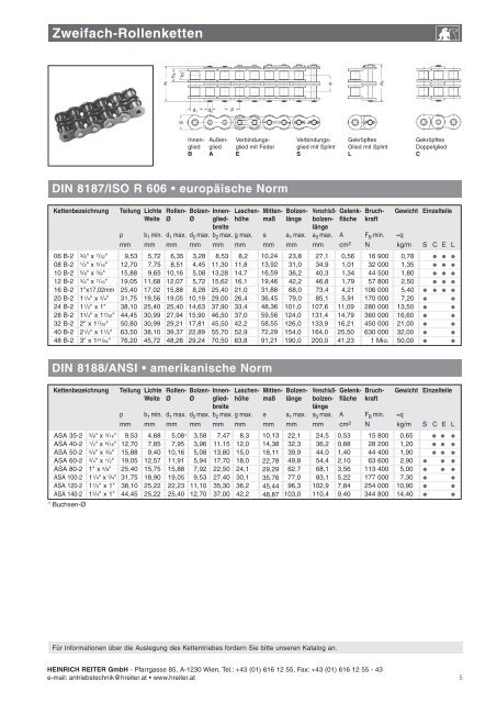 HEINRICH REITER GmbH - Pfarrgasse 85, A-1230 Wien, Tel.: +43 ...