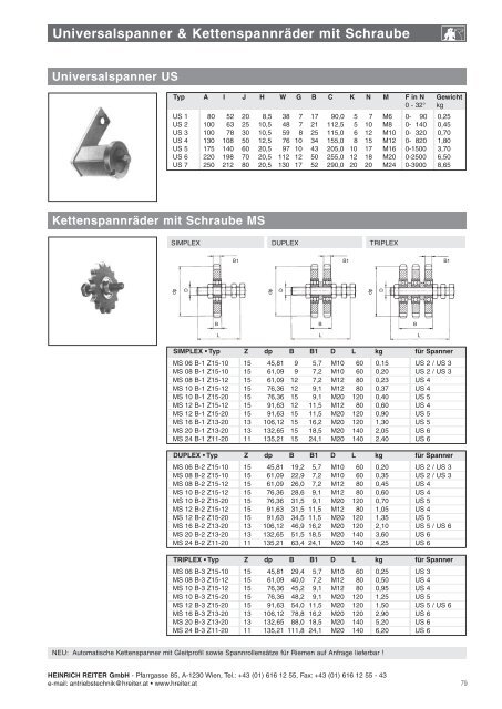 HEINRICH REITER GmbH - Pfarrgasse 85, A-1230 Wien, Tel.: +43 ...