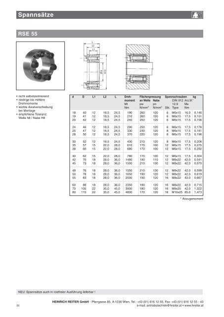 HEINRICH REITER GmbH - Pfarrgasse 85, A-1230 Wien, Tel.: +43 ...