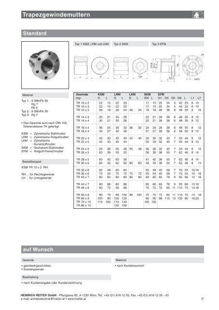 HEINRICH REITER GmbH - Pfarrgasse 85, A-1230 Wien, Tel.: +43 ...