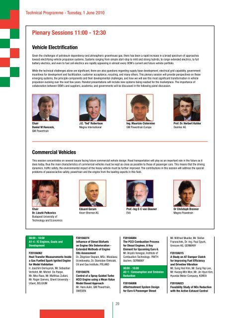 Preliminary Programme - FISITA 2010 World Automotive Congress