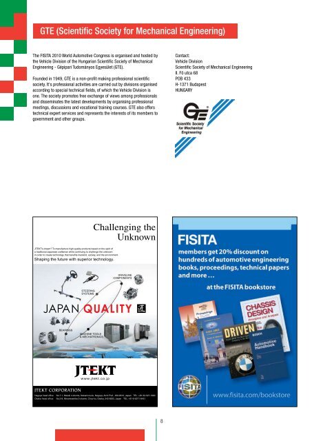 Preliminary Programme - FISITA 2010 World Automotive Congress