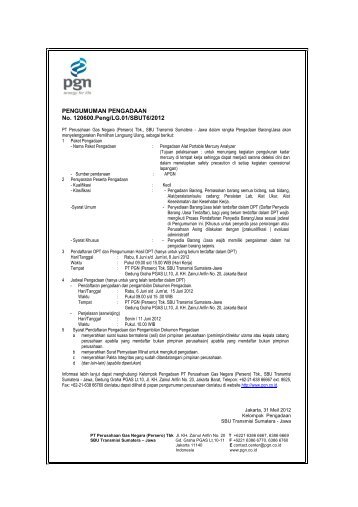 PT PERUSAHAAN GAS NEGARA (PERSERO) Tbk - PGN