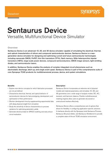 Sentaurus Device Datasheet - Europractice