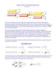 Related Analysis of the Stern-Gerlach Experiment - Users.csbsju.edu