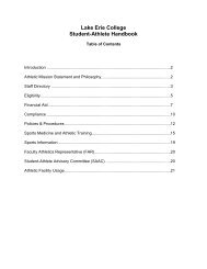 Student Athlete Handbook - Lake Erie College