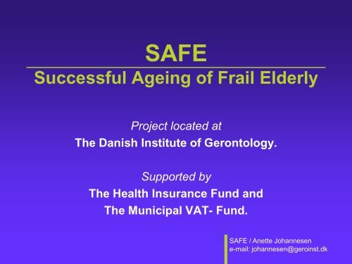 Successful Ageing of Frail Elderly - Able - Annette Johannesen