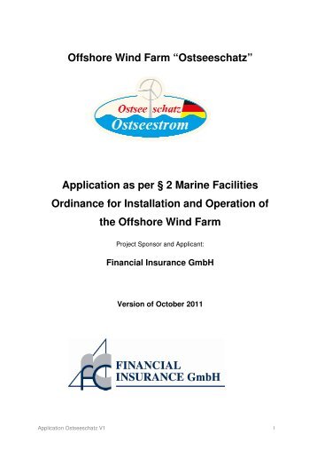 Offshore Wind Farm “Ostseeschatz” Application as per § 2 Marine ...