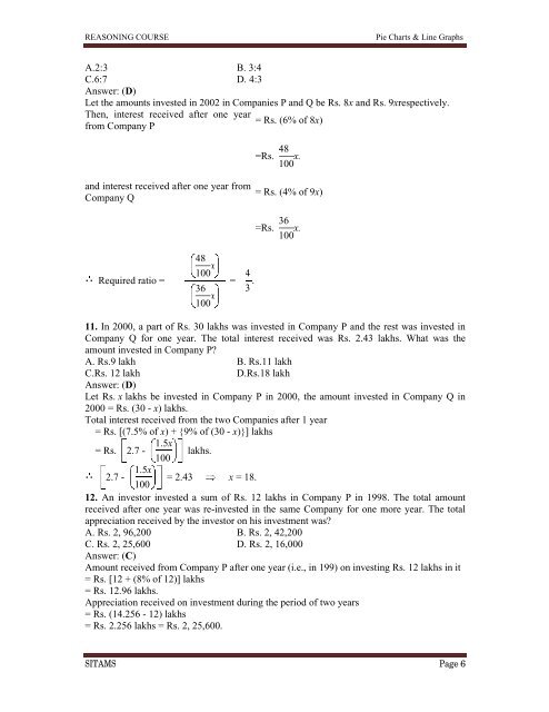 Name of the Module PIE CHARTS & LINE GRAPHS - Sreenivasa ...