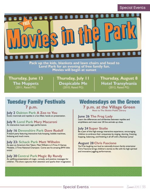 Summer Program Guide 2013 - Skokie Park District