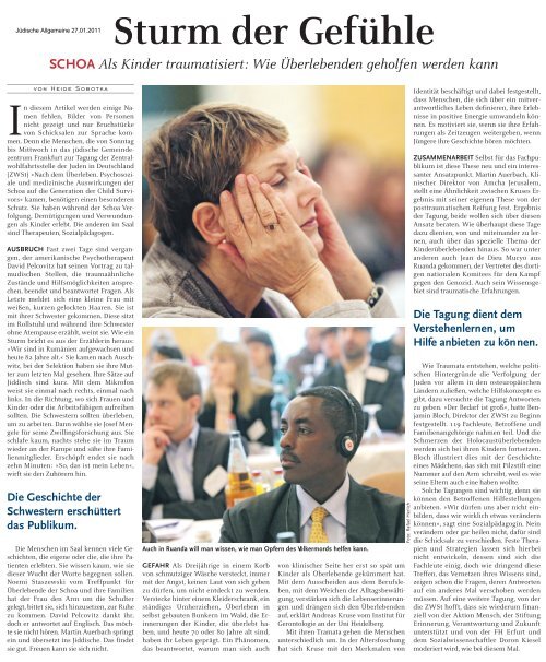 Fachtagung Januar 2011: "Nach dem Überleben" - Presseschau