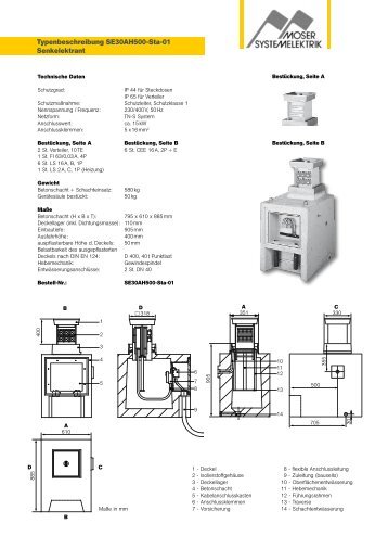 Datenblatt SE 30 AH 500 - Moser Systemelektrik