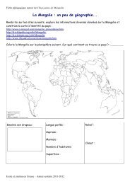 La Mongolie : un peu de gÃ©ographie...