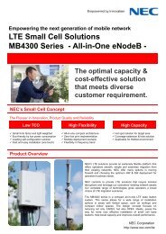 LTE Small Cell Solutions MB4300 Series - All-in-One eNodeB - - Nec