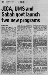 JICA, UMS and Sabah govt launch two new programs