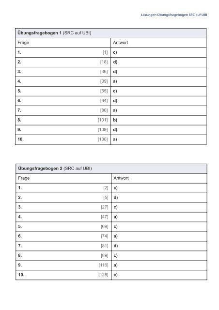 Übungsfragebögen SRC auf UBI - Fachstelle der WSV für ...
