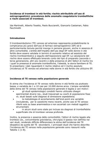 Relazione di Ida Martinelli et al