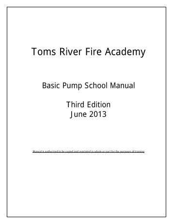 Pump School Manual - Toms River Fire Department