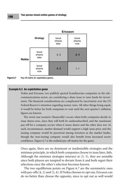 Decision Making using Game Theory: An introduction for managers