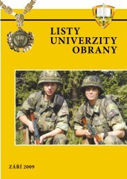 LISTY UNIVERZITY OBRANY - Univerzita obrany