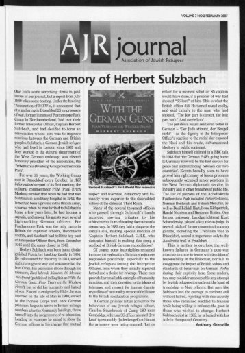 In memory of Herbert Sulzbach GrmiAvniTK's - The Association of ...