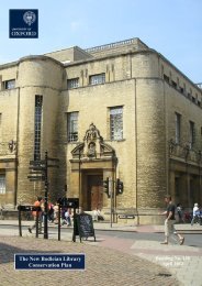 The New Bodleian Library Conservation Plan - Central ...