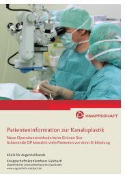 Patienteninformation zur Kanaloplastik - Knappschaftskrankenhaus ...