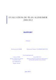 EVALUATION DU PLAN ALZHEIMER 2008-2012 - Ministère de l ...
