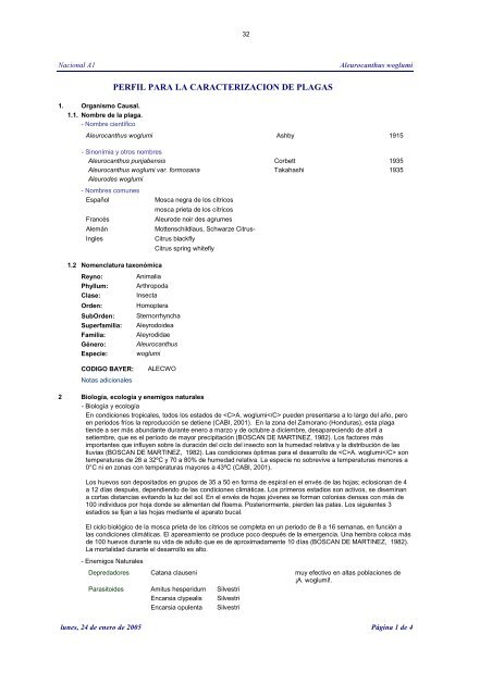fichas tecnicas perfil para la caracterizacion de plagas en ... - Intranet