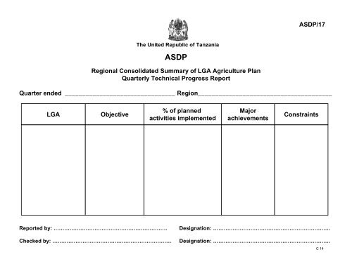 ASDP Basket Fund - Ministry Of Agriculture, Food and Cooperatives