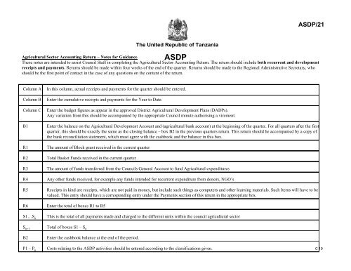 ASDP Basket Fund - Ministry Of Agriculture, Food and Cooperatives