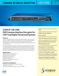 CODICO® CID-3100 DVB Common Interface ... - TBC Integration