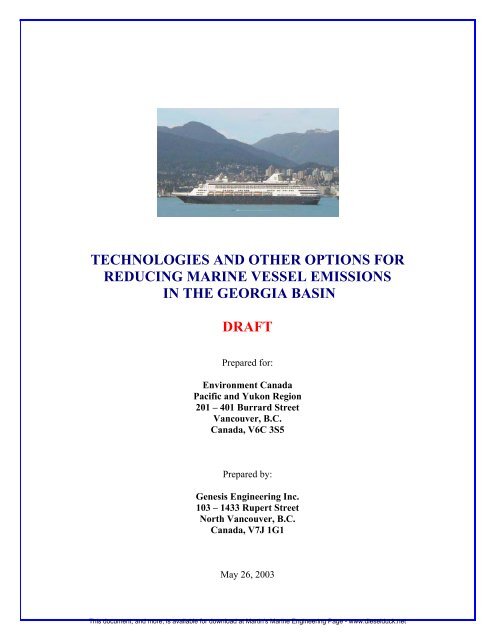 technologies and other options for reducing marine vessel ...