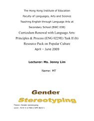 Lecturer: Ms. Jenny Lim - English Department - Resources - The ...
