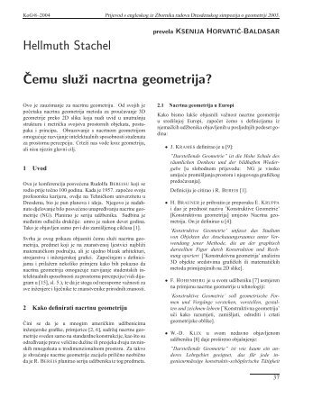 Hellmuth Stachel ËCemu sluzi nacrtna geometrija?