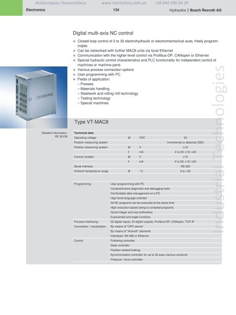 Industrial Hydraulics Hydraulic and Electronic Components