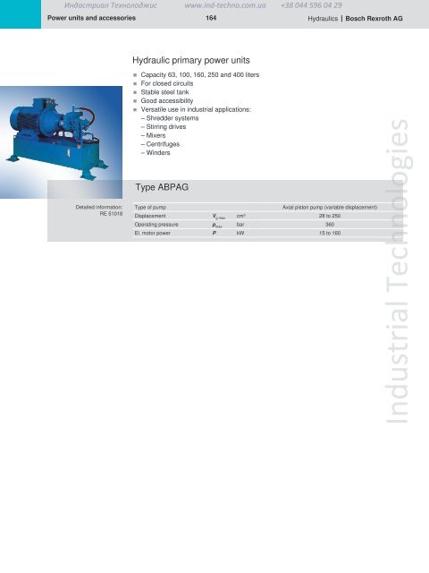 Industrial Hydraulics Hydraulic and Electronic Components