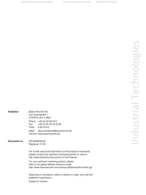 Industrial Hydraulics Hydraulic and Electronic Components